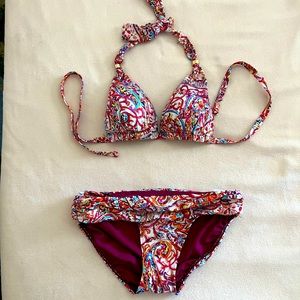Lauren Ralph Lauren Paisley Triangle Halter Bikini Top and Bottoms